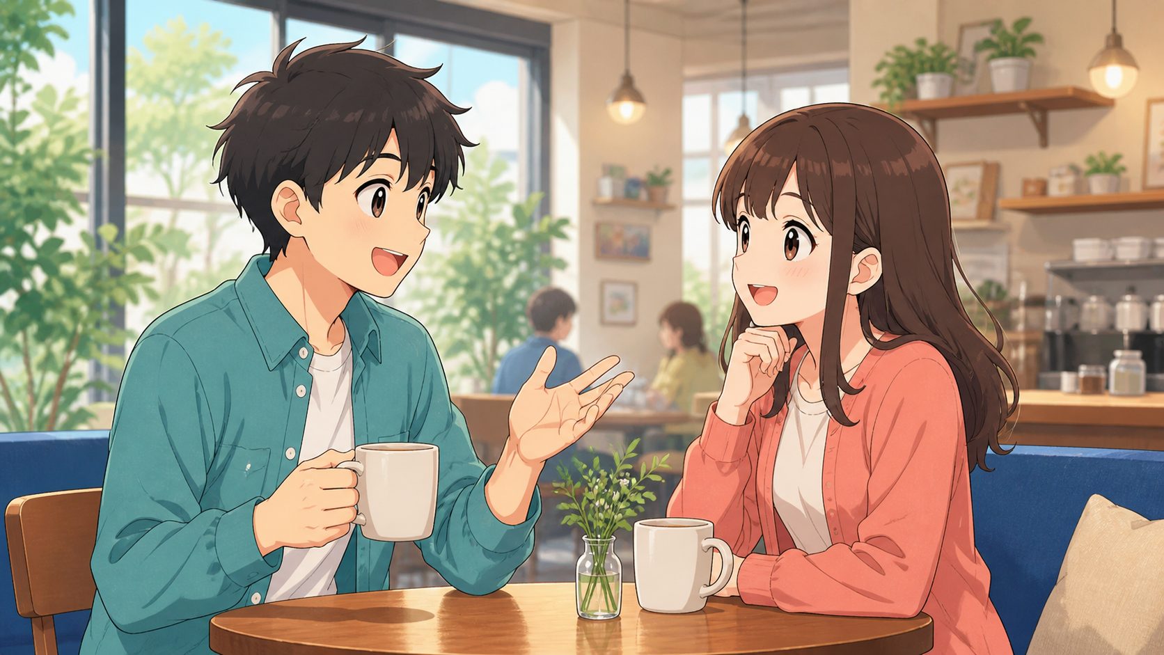 Friends catching up over coffee